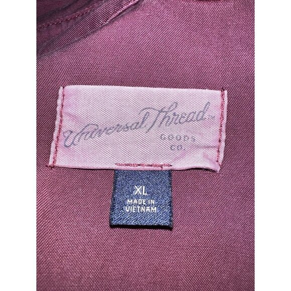 UNIVERSAL THREAD Burgundy Lyocell Short Sleeve V-Neck Shirt Dress Sz XL - Picture 12 of 13